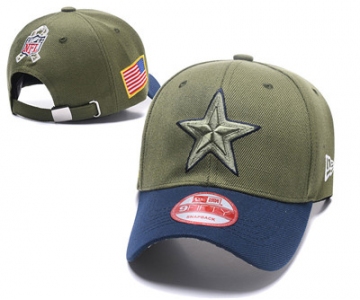 NFL Dallas Cowboys Team Logo Olive Peaked Adjustable Hat SG15