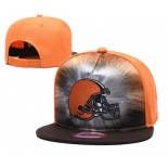 Browns Team Logo Brown Orange Brown Adjustable Leather Hat TX