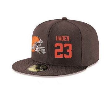 Cleveland Browns #23 Joe Haden Snapback Cap NFL Player Brown with Orange Number Stitched Hat