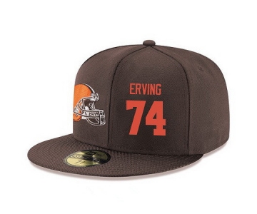 Cleveland Browns #74 Cameron Erving Snapback Cap NFL Player Brown with Orange Number Stitched Hat