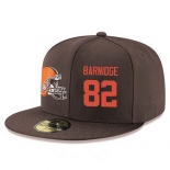 Cleveland Browns #82 Gary Barnidge Snapback Cap NFL Player Brown with Orange Number Stitched Hat