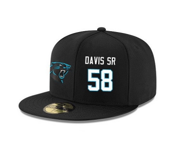 Carolina Panthers #58 Thomas Davis Snapback Cap NFL Player Black with White Number Stitched Hat