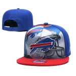 Bills Team Logo Blue Red Adjustable Leather Hat TX