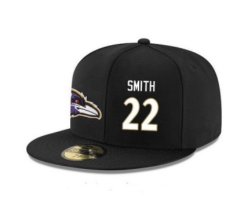 Baltimore Ravens #22 Jimmy Smith Snapback Cap NFL Player Black with White Number Stitched Hat