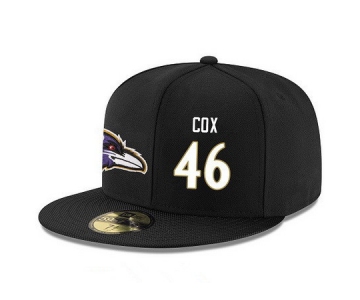 Baltimore Ravens #46 Morgan Cox Snapback Cap NFL Player Black with White Number Stitched Hat