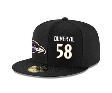 Baltimore Ravens #58 Elvis Dumervil Snapback Cap NFL Player Black with White Number Stitched Hat