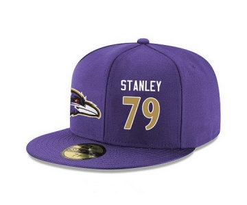 Baltimore Ravens #79 Ronnie Stanley Snapback Cap NFL Player Purple with Gold Number Stitched Hat