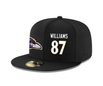 Baltimore Ravens #87 Maxx Williams Snapback Cap NFL Player Black with White Number Stitched Hat