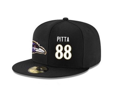 Baltimore Ravens #88 Dennis Pitta Snapback Cap NFL Player Black with White Number Stitched Hat