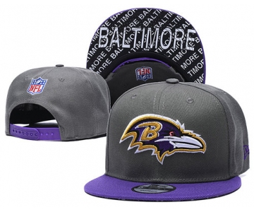 Ravens Team Logo Gray Purple Adjustable Hat TX