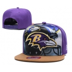 Ravens Team Logo Purple Adjustable Leather Hat TX