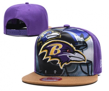 Ravens Team Logo Purple Adjustable Leather Hat TX