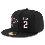 Atlanta Falcons #2 Matt Ryan Snapback Cap NFL Player Black with White Number Stitched Hat