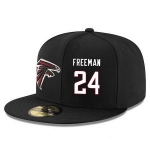 Atlanta Falcons #24 Devonta Freeman Snapback Cap NFL Player Black with White Number Stitched Hat