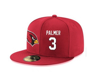 Arizona Cardinals #3 Carson Palmer Snapback Cap NFL Player Red with White Number Stitched Hat