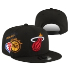 Miami Heat Stitched Snapback 75th Anniversary Hats 021