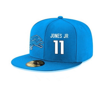 Detroit Lions #11 Marvin Jones Jr Snapback Cap NFL Player Light Blue with White Number Stitched Hat