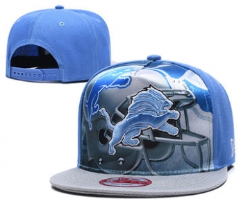 Lions Team Logo Blue Gray Adjustable Leather Hat TX