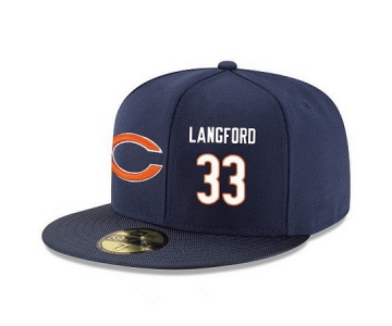 Chicago Bears #33 Jeremy Langford Snapback Cap NFL Player Navy Blue with White Number Stitched Hat