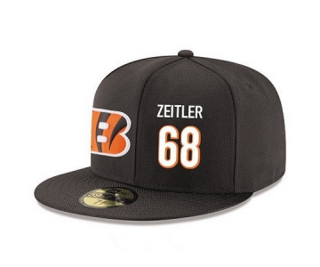 Cincinnati Bengals #68 Kevin Zeitler Snapback Cap NFL Player Black with White Number Stitched Hat