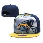 Chargers Team Logo Navy Yellow Adjustable Leather Hat TX