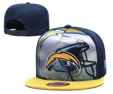 Chargers Team Logo Navy Yellow Adjustable Leather Hat TX