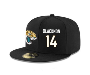 Jacksonville Jaguars #14 Justin Blackmon Snapback Cap NFL Player Black with White Number Stitched Hat