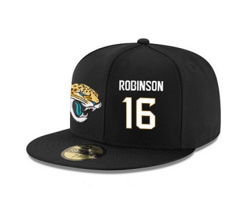 Jacksonville Jaguars #16 Denard Robinson Snapback Cap NFL Player Black with White Number Stitched Hat