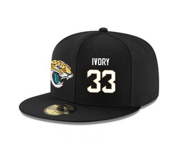 Jacksonville Jaguars #33 Chris Ivory Snapback Cap NFL Player Black with White Number Stitched Hat