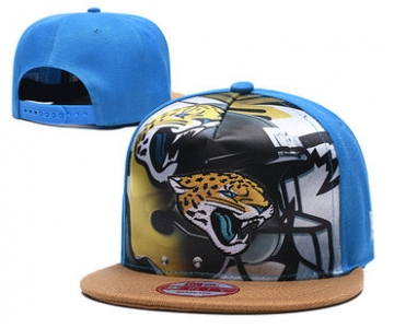 Jaguars Team Logo Blue Adjustable Leather Hat TX