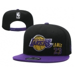 Men's Los Angeles Lakers #23 LeBron James Black Snapback Ajustable Cap Hat YD