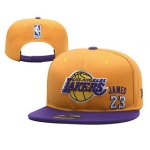 Men's Los Angeles Lakers #23 LeBron James Purple Snapback Ajustable Cap Hat 1