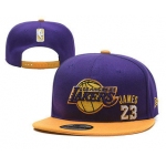 Men's Los Angeles Lakers #23 LeBron James Purple Snapback Ajustable Cap Hat 2