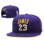 Men's Los Angeles Lakers #23 LeBron James Purple Snapback Ajustable Cap Hat