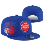 Detroit Pistons Stitched Snapback 75th Anniversary Hats 005