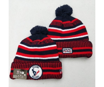 Texans Team Logo Red 100th Season Pom Knit Hat YD