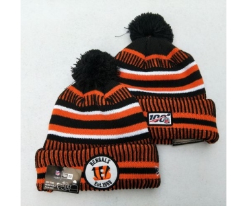 Bengals Team Logo Orange 100th Season Pom Knit Hat YD