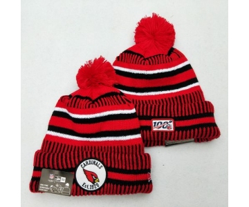 Arizona Cardinals Team Logo Red 100th Season Pom Knit Hat YD