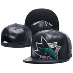 NHL San Jose Sharks Team Logo Black Adjustable Hat L15