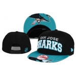 NHL San Jose Sharks Team Logo Black Snapback Adjustable Hat
