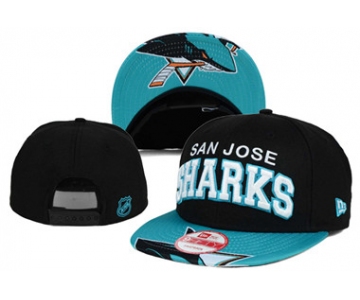 NHL San Jose Sharks Team Logo Black Snapback Adjustable Hat