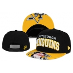 NHL Pittsburgh Penguins Team Logo Black Snapback Adjustable Hat