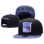 NHL New York Rangers Team Logo Black Mitchell & Ness Adjustable Hat