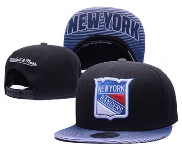 NHL New York Rangers Team Logo Black Mitchell & Ness Adjustable Hat