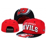 NHL New Jersey Devils Team Logo Red Snapback Adjustable Hat