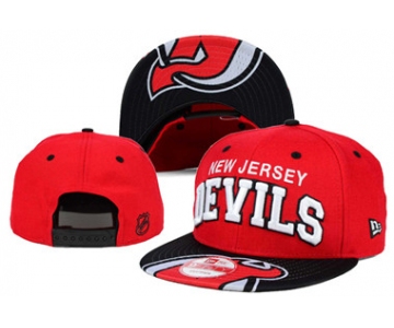 NHL New Jersey Devils Team Logo Red Snapback Adjustable Hat