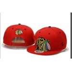 NHL Chicago Blackhawks Big Logo All Red Adjustable Hat A89