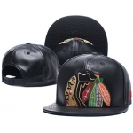 NHL Chicago Blackhawks Team Logo Black Adjustable Hat A25