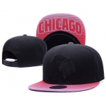 NHL Chicago Blackhawks Team Logo Black Mitchell & Ness Adjustable Hat 06