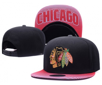 NHL Chicago Blackhawks Team Logo Black Mitchell & Ness Adjustable Hat